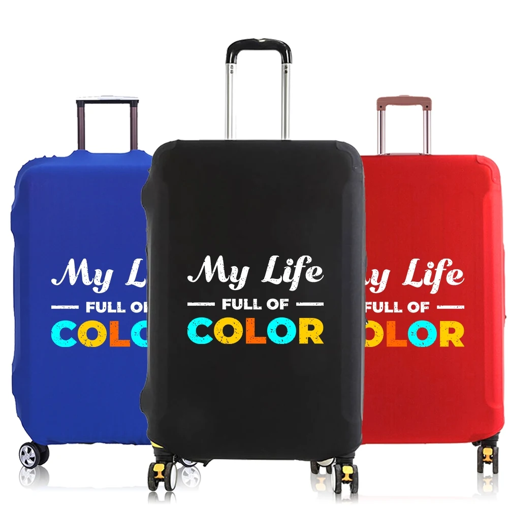 

Luggage Cover Suitcase Protector "Pull of Color" Phrase Thicker Elastic Dust cover 18-28 Inch Trolley Case Travel Accessories