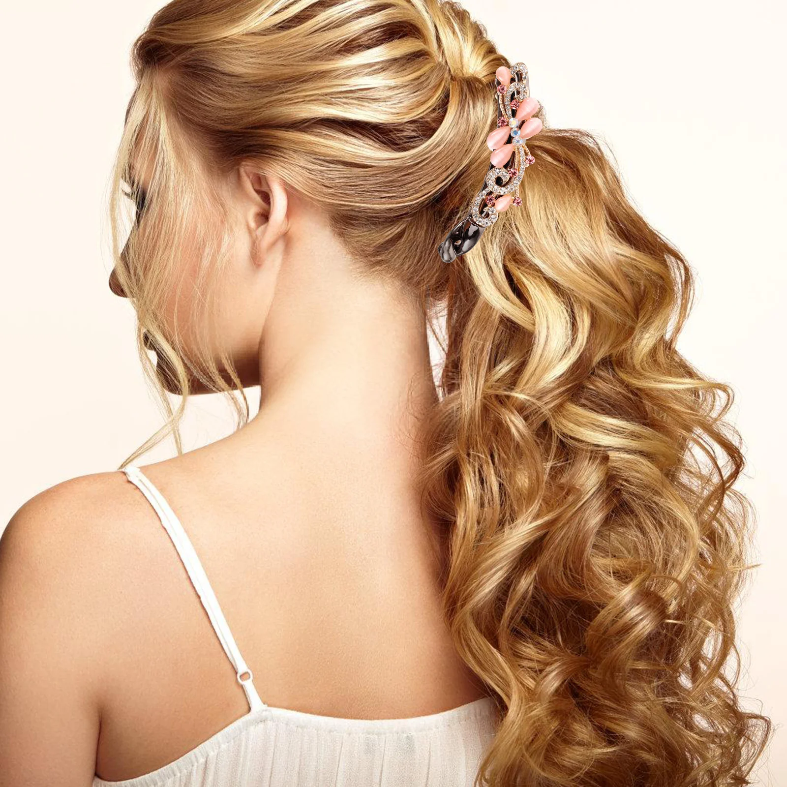 

Bling Banana Hair Clips for Women Sparkly Rhinestone Hair Clip Styling Accessory for Daily Wear Party Office Use