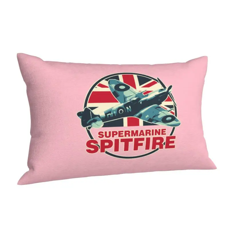 Custom Spitfires Supermarine Fighter Aircraft Plane Cushion Covers  Soft Airplane British ww2 UK Throw Pillow Case for Bed Sofa