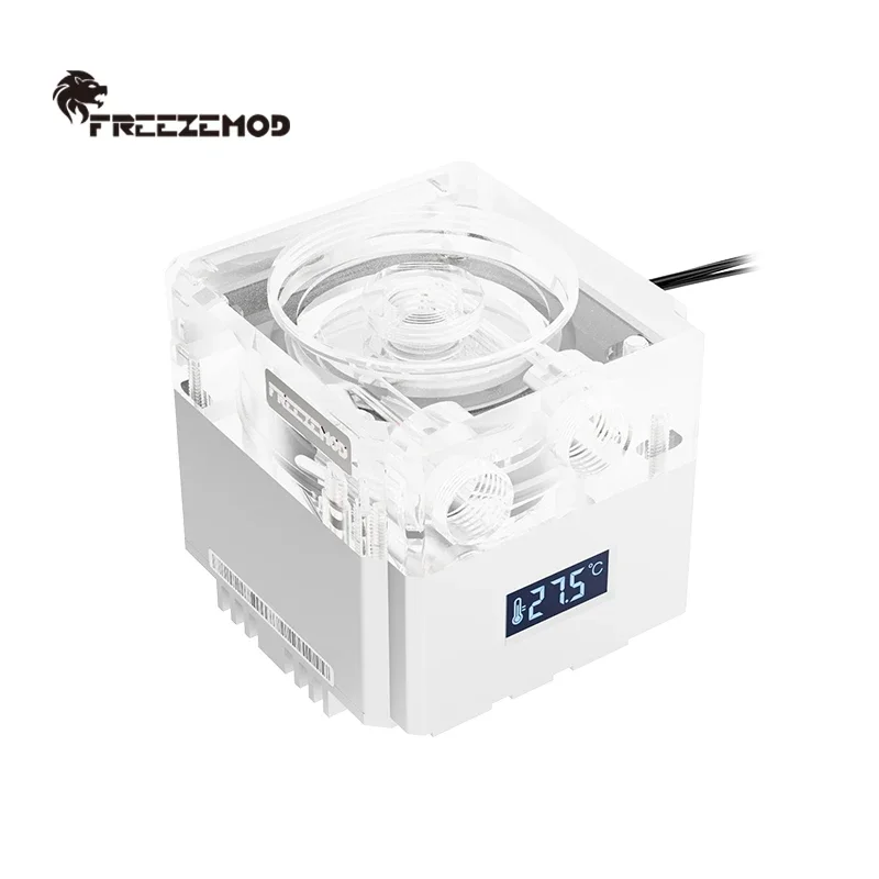 FREEZEMOD Compute cooling pc water cooler mute pump PWM intelligent flow 800L/H VA LCD temperature sense RGB light. PU-FS6M-P