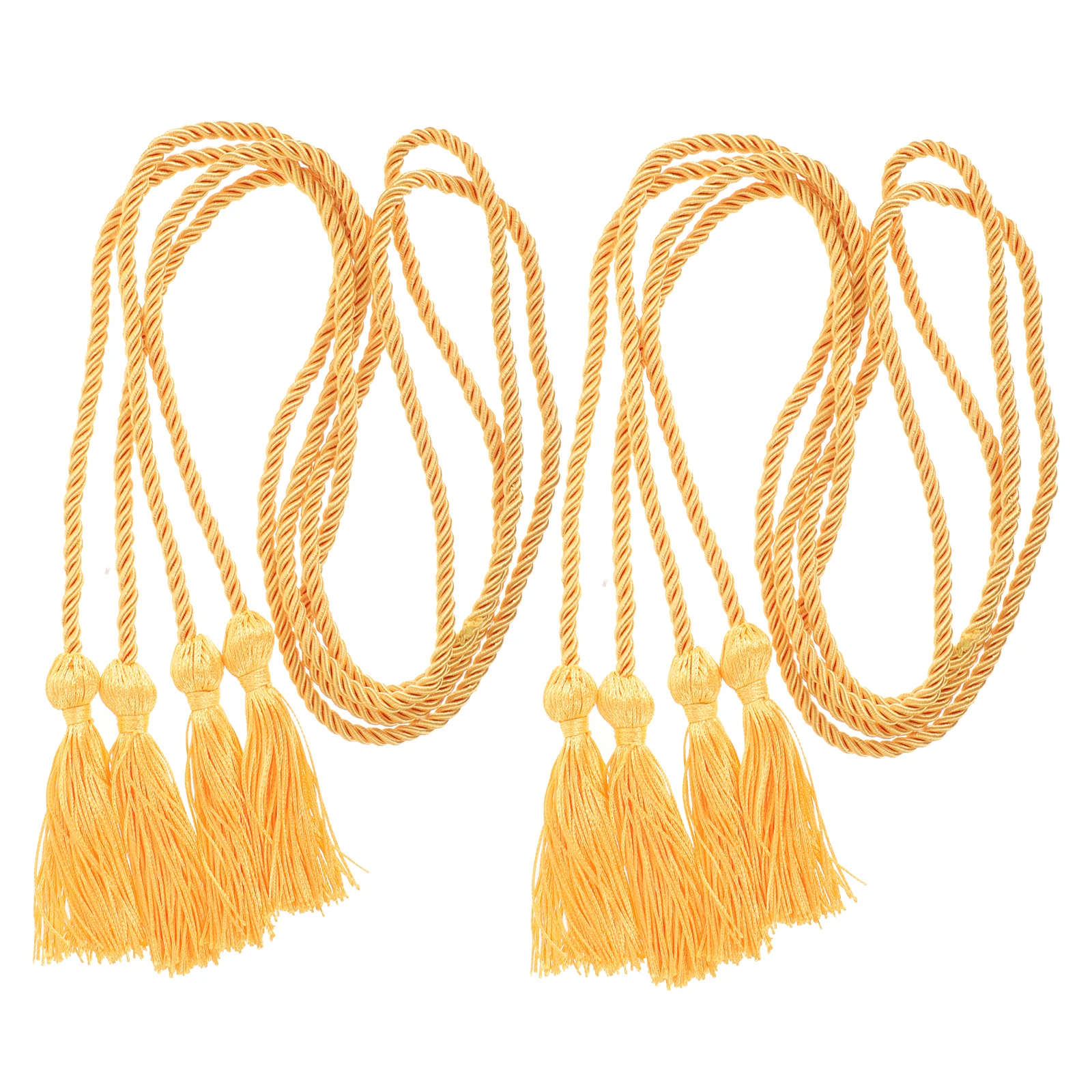 

2 Pcs Flag Graduation Decorations Tassel Ropes Exquisite Flagpole Golden Banquet Hall Cord