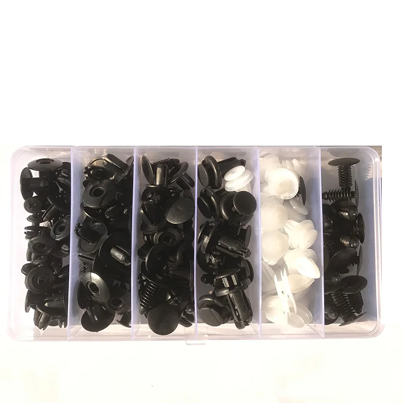 Auto Befestigungs clip 100 stücke Auto Befestigungs clip Auto Kotflügel Push Retainer Pin Niet Stoßstange für Tür verkleidung Halter Set für Auto – Detail 1