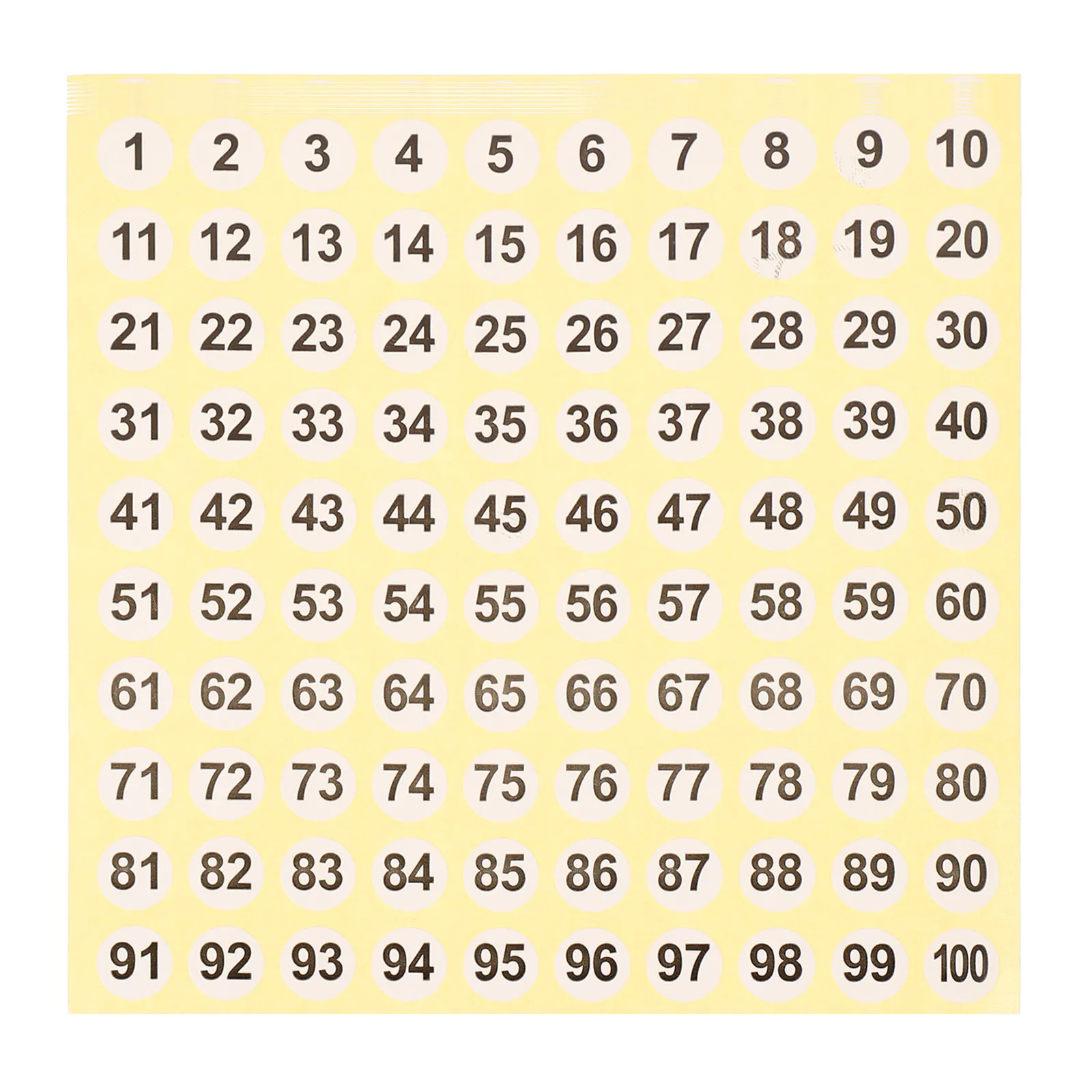 

100 шт. круглых наклеек с номерами из ПВХ, самоклеящиеся, съемные, для маркировки, для упаковки подарков, для запечатывания конвертов