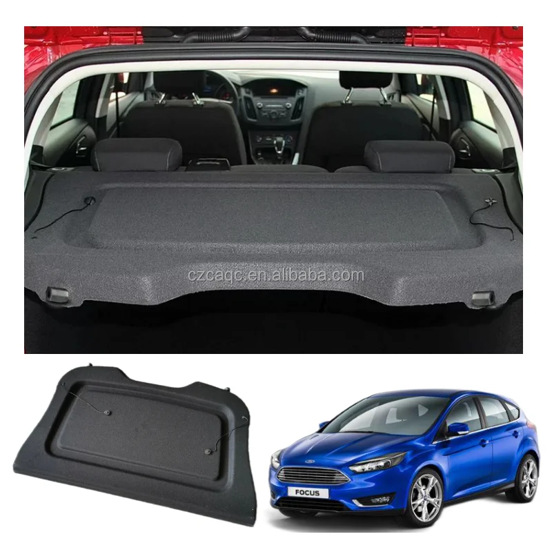 

Cargo Cover for Ford Focus MK3 MK3.5 2012-2018 Accessory Black Non-retractable Rear Trunk Parcel Shelf Board Shield Cover