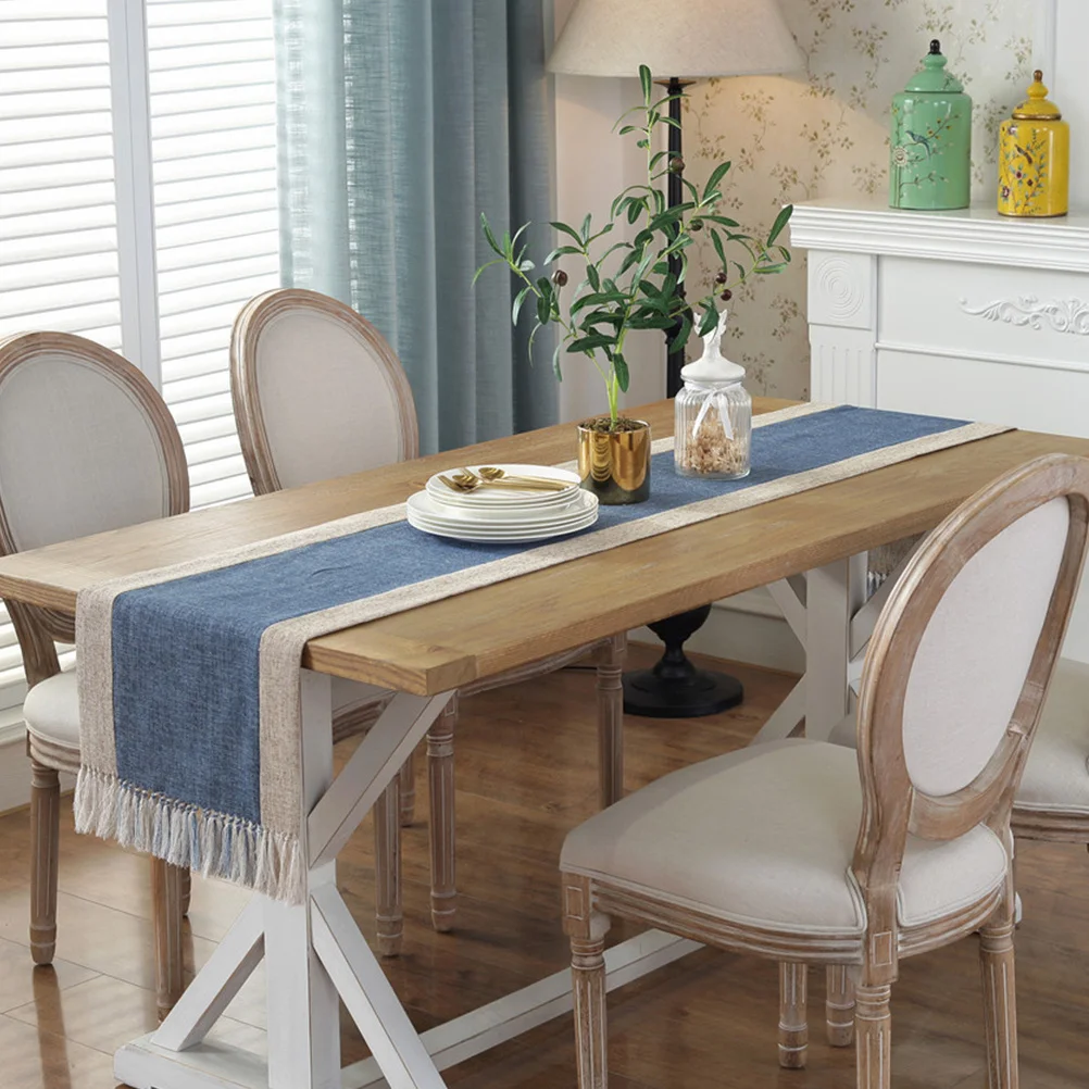 

1Pcs Cotton Linen Tassel Table Cloth Retro Simplicity Home Hotel Restaurant Wedding Decoration 38x220cm 660g