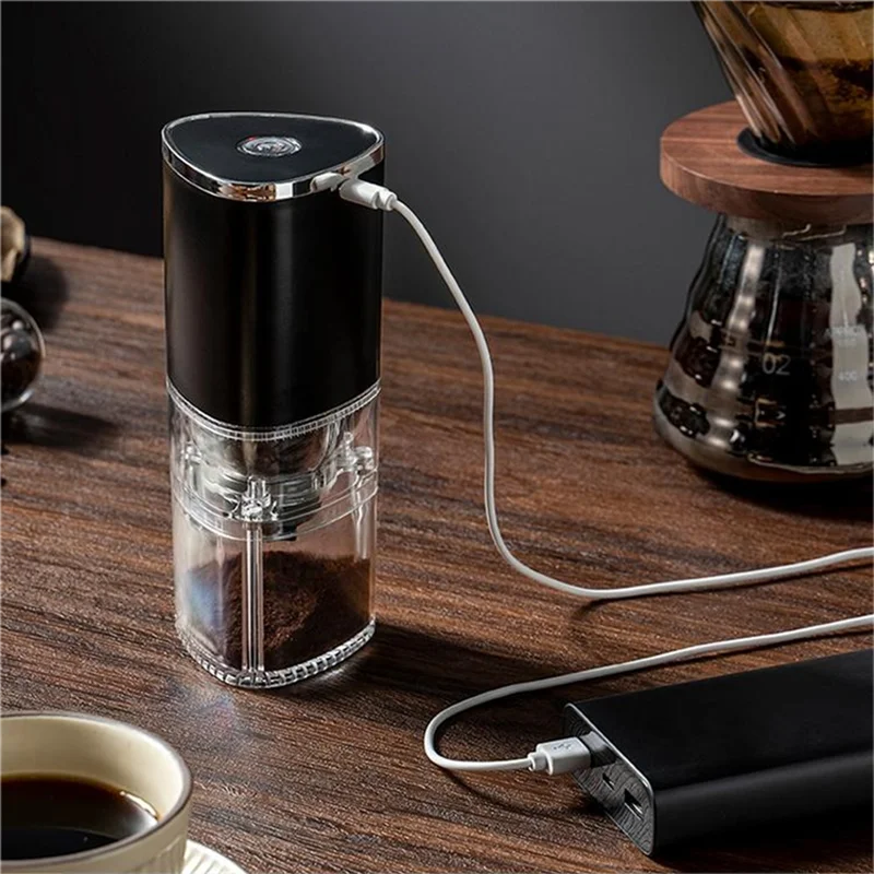 

HRBAJ-Portable Mini Coffee Grinder, Automatic Electric Coffee Mill,Stainless Steel Full-Automatic Coffee Bean Grinder