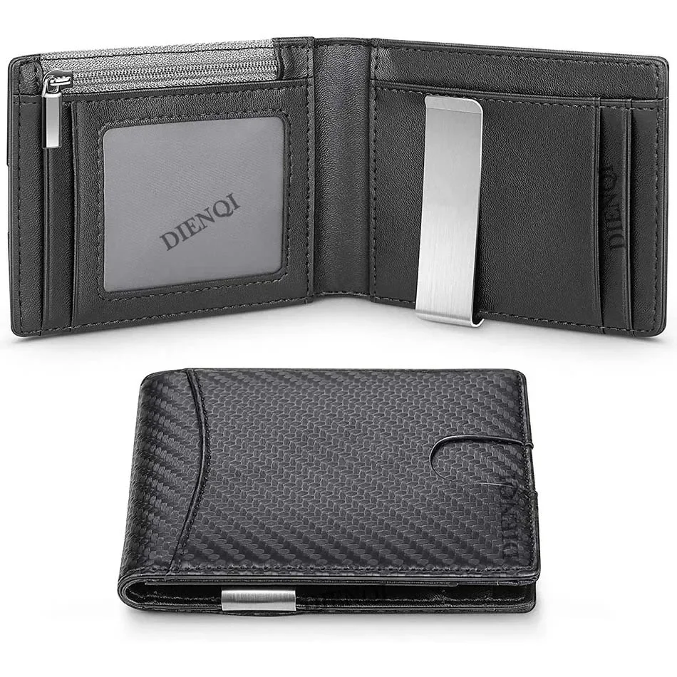 Rfid Business Men Wallets Mens Credit Card Holder Money Bags Slim Money Clip Luxury Billfold Short Wallets for Men Carteras