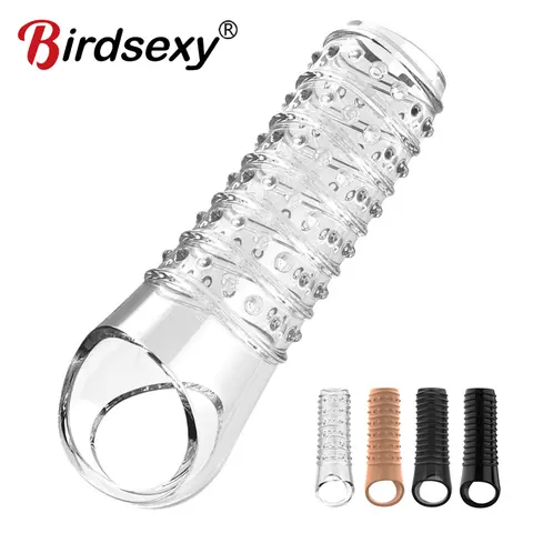 Penis Enlargement Sex Toys For Men Cock Ring Stretcher Extender Sleeve Reusable Condoms Goods Adults Products Erotic Couple Tool