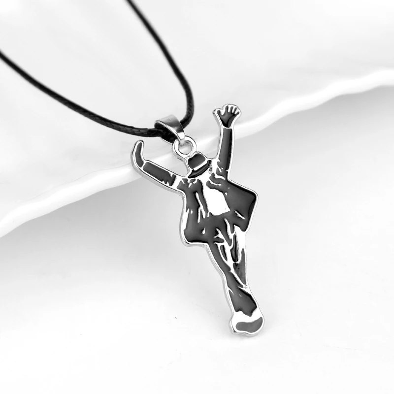 Classic Pop Star Singer Michael Necklace Dancing Jackson Enamel Pendant Necklace Fans Monumental Jewelry Accessories Gifts image 2