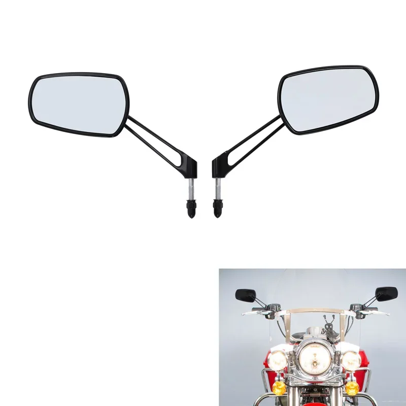 

Motorcycle Black Rear View Mirrors For Harley Touring Road King Street Glide Dyna