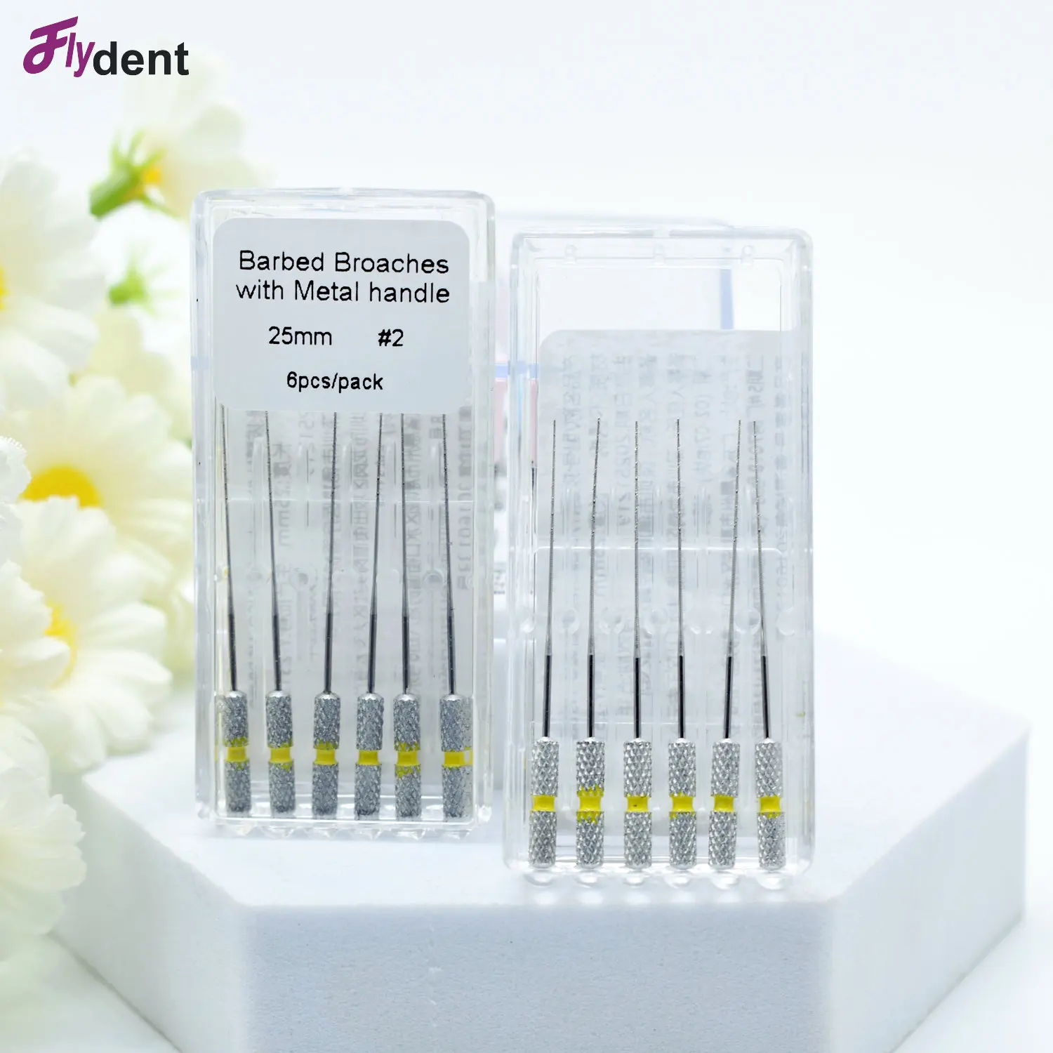 Set Di 6 Pezzi Per Pulizia Canali Radicolari Dentali, Aghi Quadrati Dentati, Accessori Per Endodonzia-image