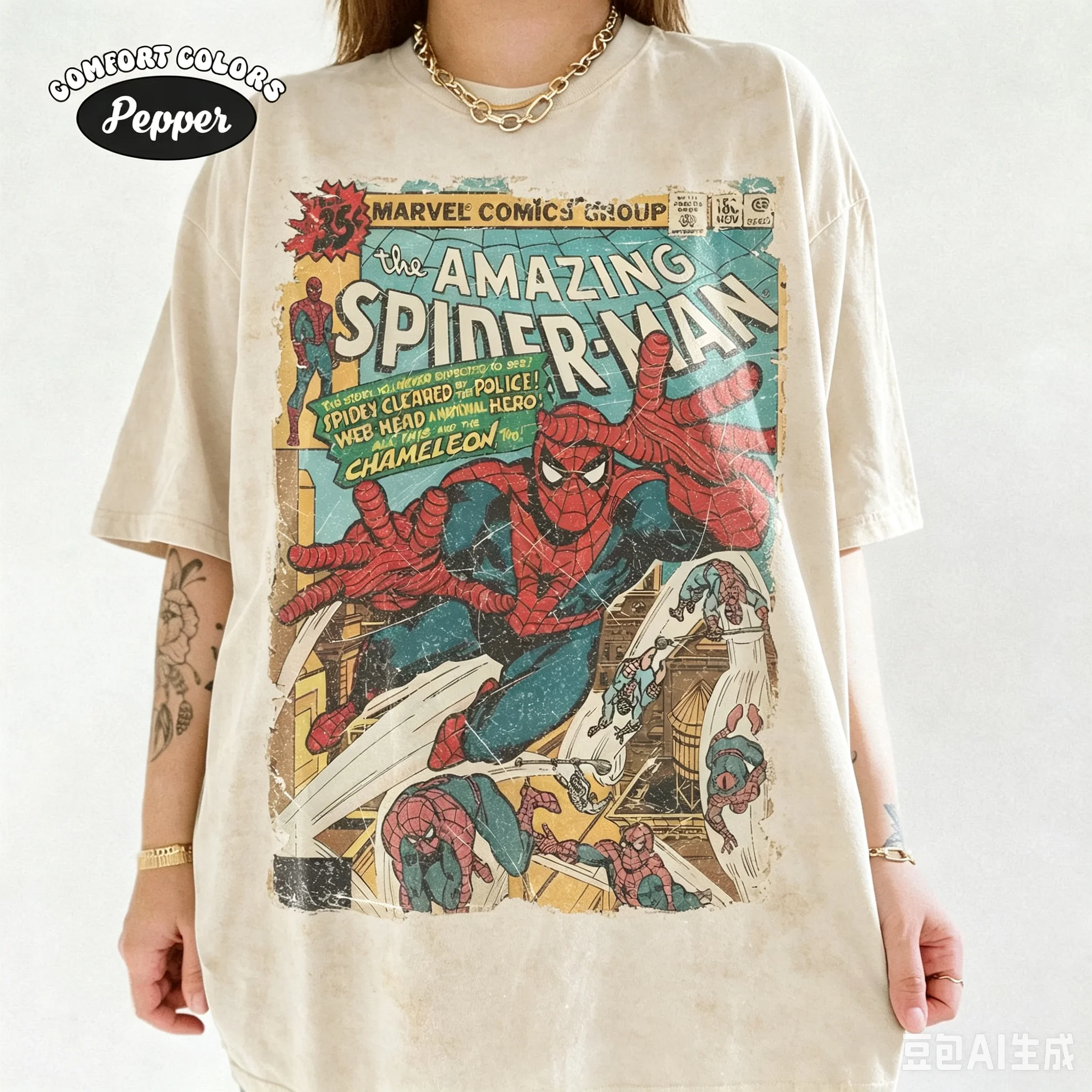 2026 New Movie Spider-Man Brand New Day Tom Holland Retro Print T Shirt Men Women Y2K Harajuku Loose Casual Tee Street Fashion view 2