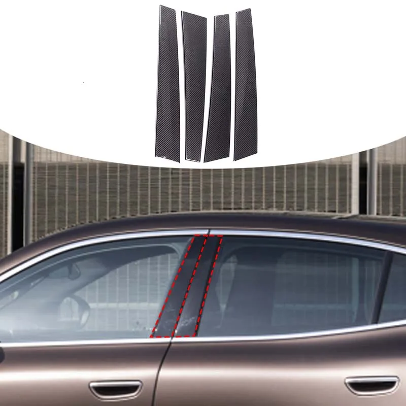 

Real Carbon Fiber Car Door Window Column Center B Pillars Post Cover Trim Sticker For Maserati Grecale 2022-2023 Car Accessories