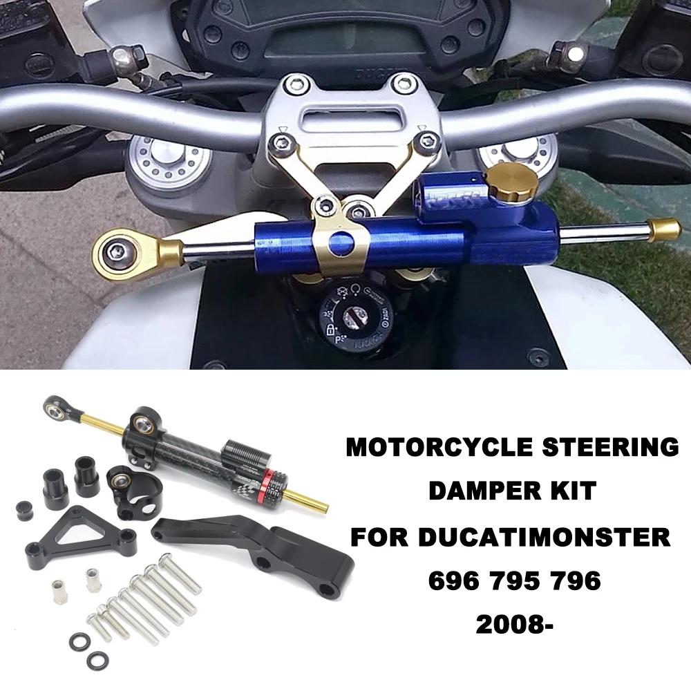 Motorcycle Modified Steering Damper Stabilizer Mounting Bracket Support Kit For Ducati Monster 1100 1100S 2008-up