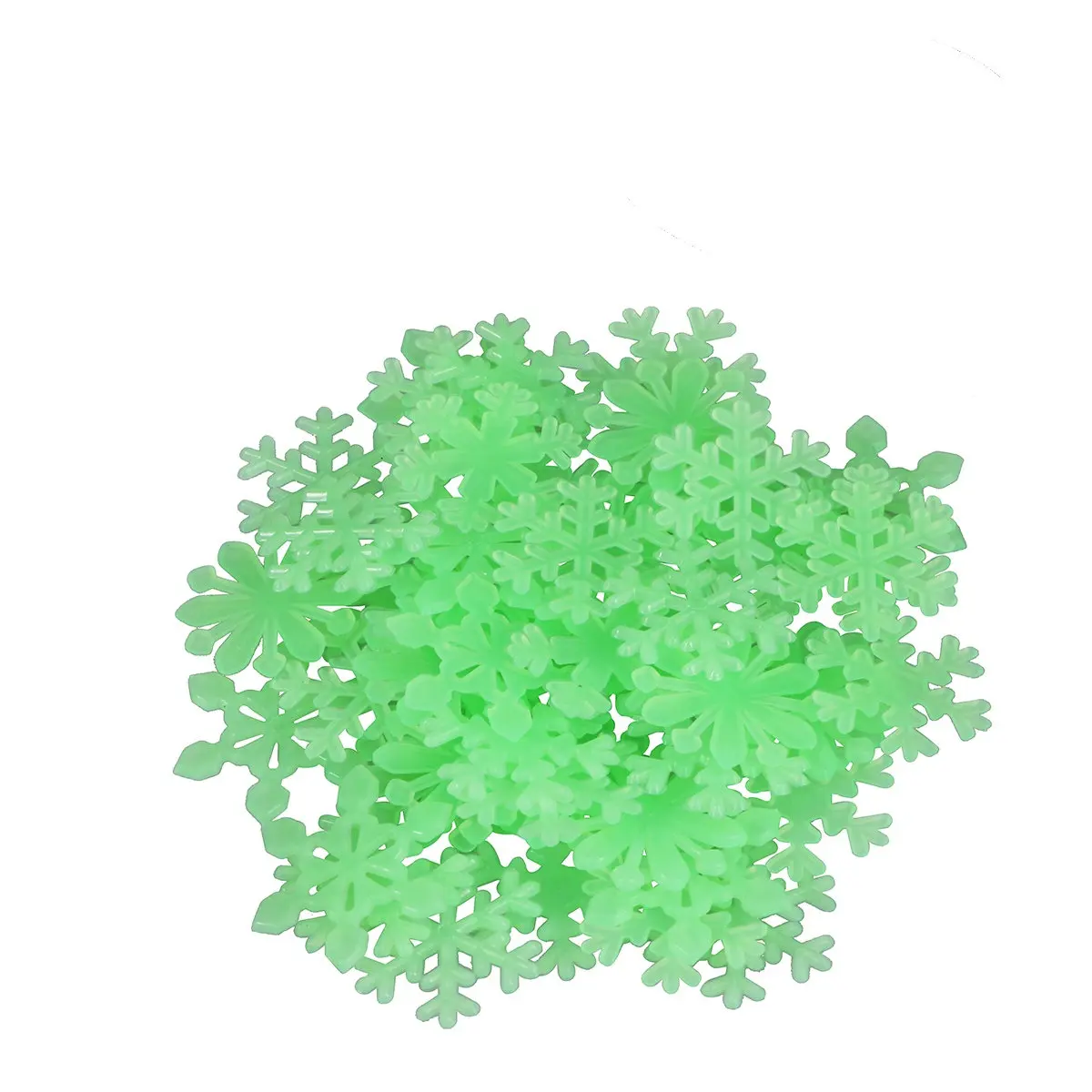 50Pcs 3D Glow in The Dark Snowflake Wall Stickers Fluorescent Holiday Decor for Christmas Thanksgiving Halloween Home Bedroom