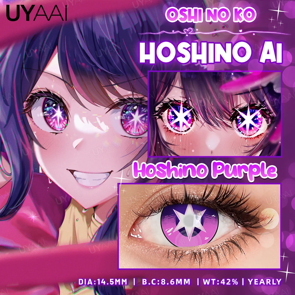 UYAAI Cosplay Anime Color Contact Lenses for Oshi No Ko Ai Ai Hoshino Rubi Ruby Akuamarin Kana Purple Lenses Red Lenses Pink Len