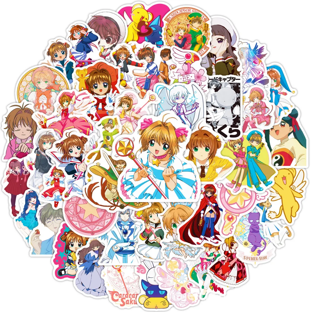 50pcs Anime Cardcaptor Sakura Cartoon Graffiti Stickers Laptop Notebook Waterproof Stickers Decoration Supplies