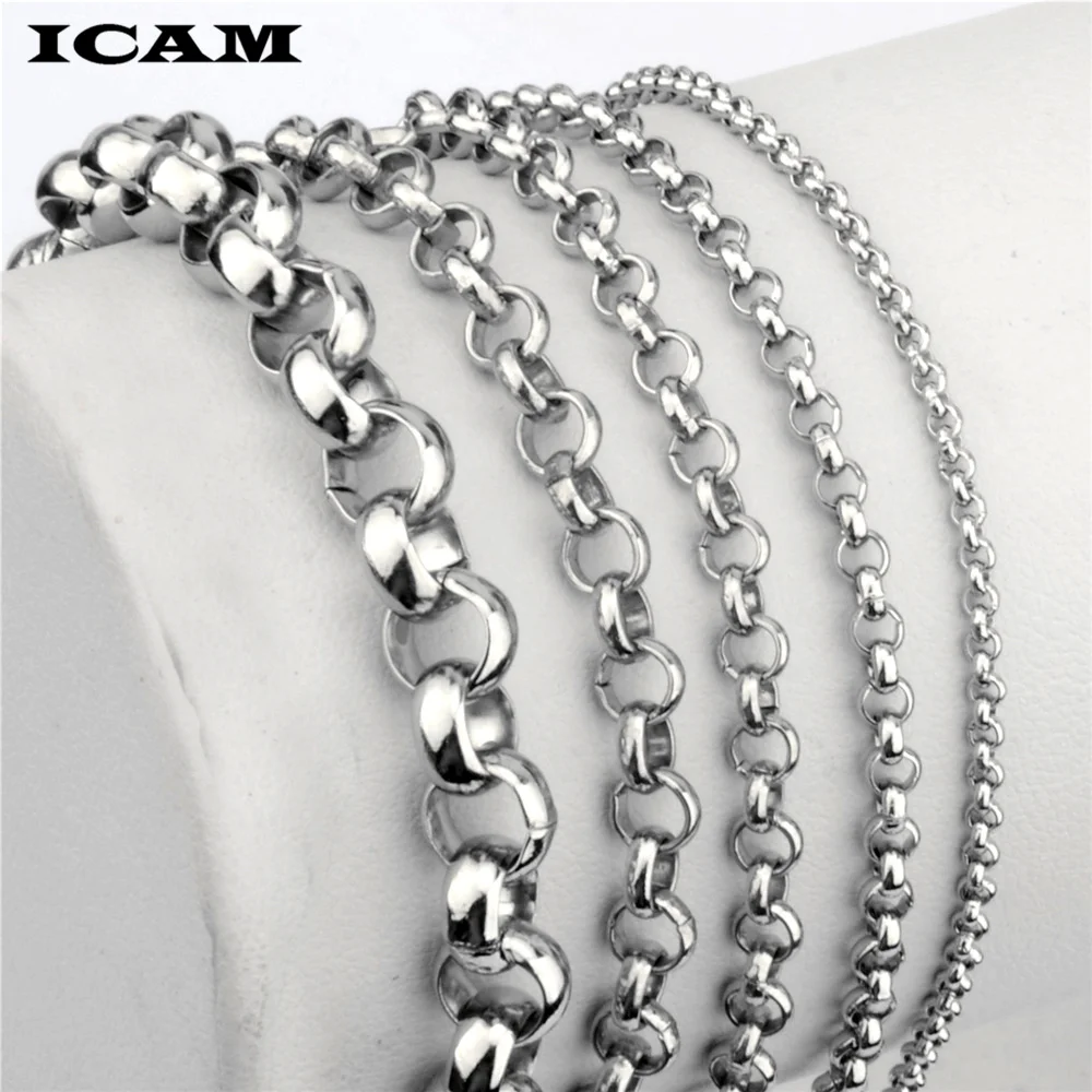 ICAM Men's Women's Black Stainless Steel Bracelet Round Box Chain Bracelets 2018 Dropshipping Wholesale Jewelry Hip Hop