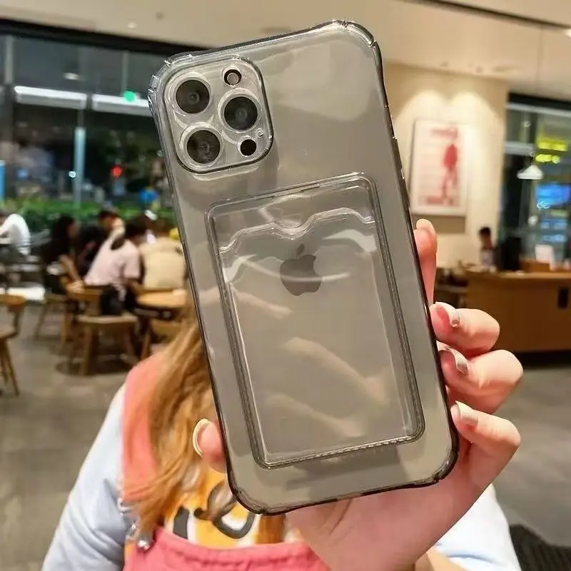 Transparente Kartenhalterhülle für iPhone 17 Pro Max Hülle iPhone 16 15 Pro Max 13 14 12 11 6 7 8 Plus SE 16e Wallet Bag Cover – Detail 4