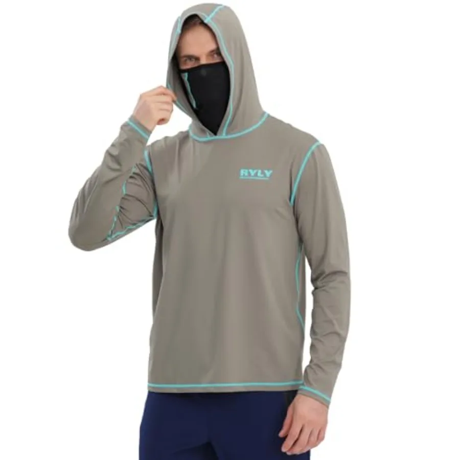 

Fishing Shirts for Men, Long Sleeve Rash Guard Shirts Sun Protection Hoodie Athletic Running Hiking Shirt 1/2 Packs