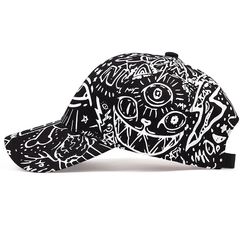 Baseball Cap Summer Korean Version of The New Graffiti Eye Cap Cartoon Duck Sun Hat For Men and Women Shade Cap