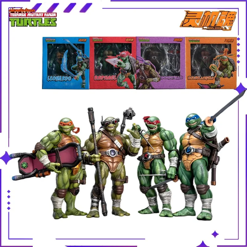 

[В наличии] Оригинальная серия фигурок Черепашек-ниндзя от Spirit Machine Soul: Донателло, Микеланджело – готовая подвижная модель куклы, игрушка, подарок