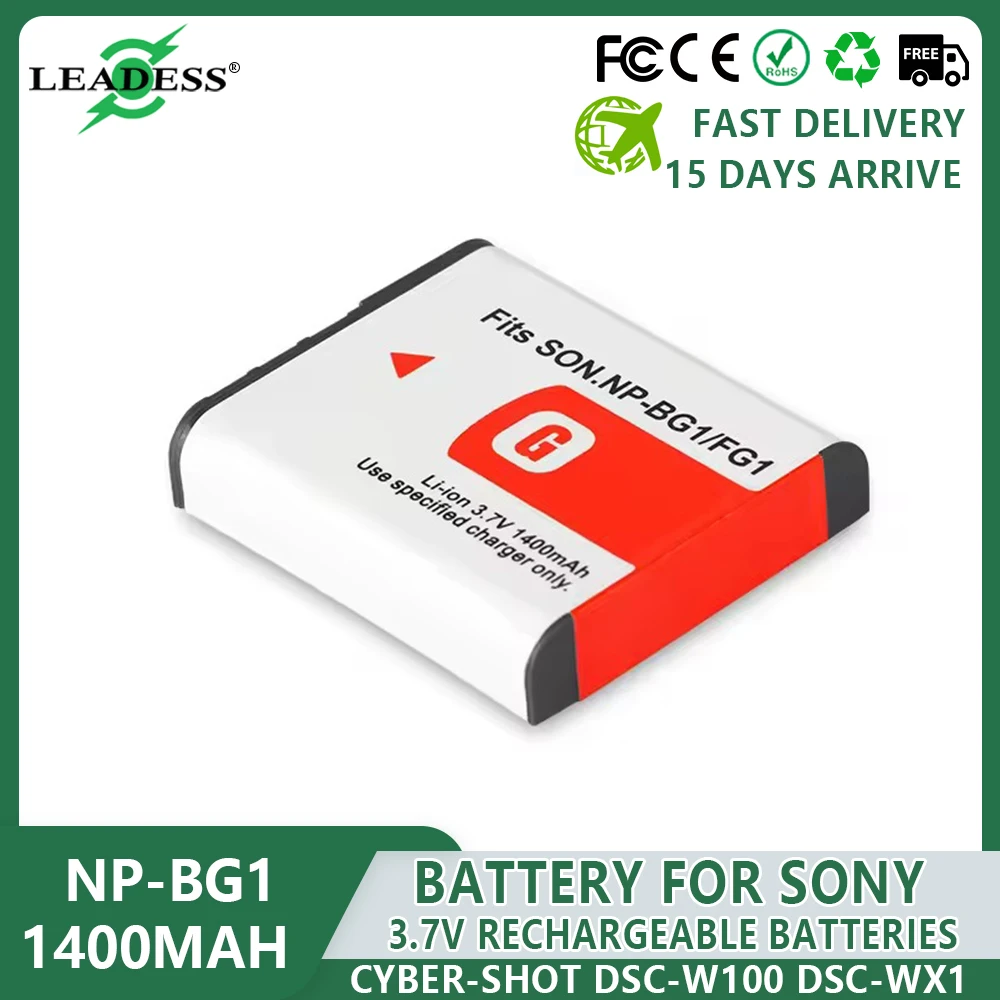 NP-BG1 Camera Battery NP-FG1 1400mAh Rechargeable Batteries for Sony DSC W300 W210 W170 W200 W270 W290 WX10 H70 H50 H10 HX5C T10