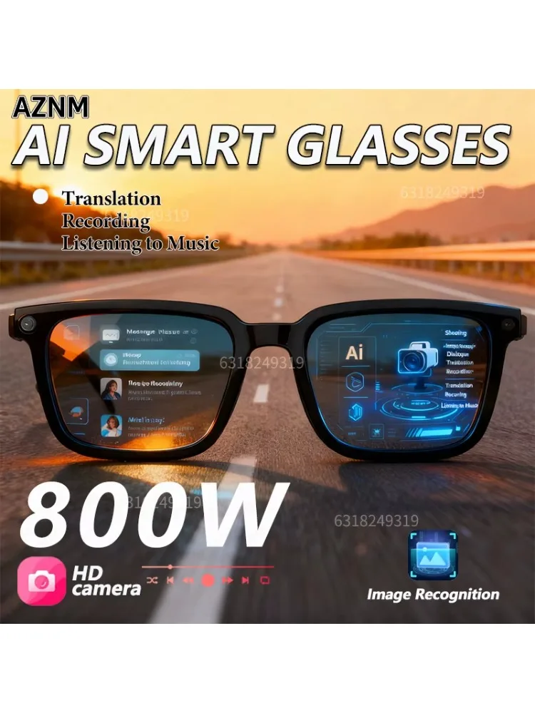 2026 Nieuwe AI Smart Glasses AI-vertaling 8MP HD Camera 4K opnames Afbeeldinggesprek Opname Muziek luisteren Smart Glasses - afbeelding 2