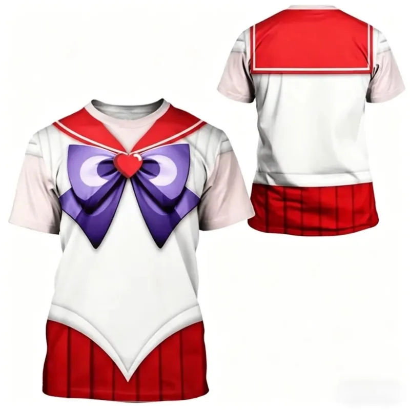 2026 Men Kid Children Sailor Moon Usagi Uniform T Shirt Streetwear Casual Sports Tee Girls Top Soccer Gift Anime Cosplay Top view 3
