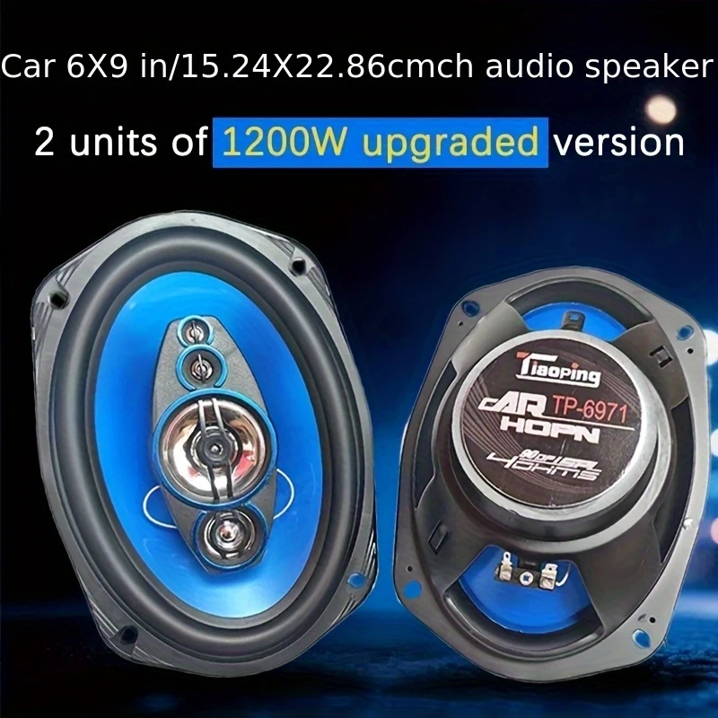 6x9Inch 3Coaxial car speaker，500W，4Ohm，Full frequency range，Enhance the bass，Rubber surrounds the sound，Easy Installation，Comes