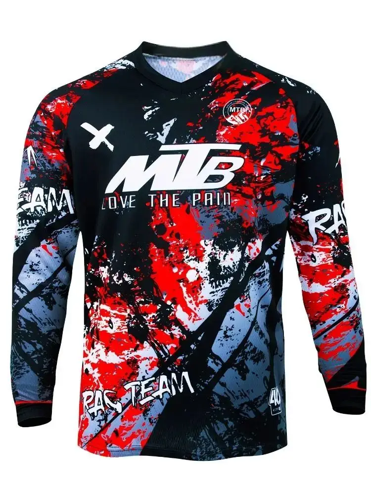 MEN'S LONG-SLEEVED T-SHIRT MOUNTAIN BIKE MOTOCROSS CYCLING JERSEY MOUNTAIN BIKE CAMPING OUTDOOR FISHING TOP LOOSE