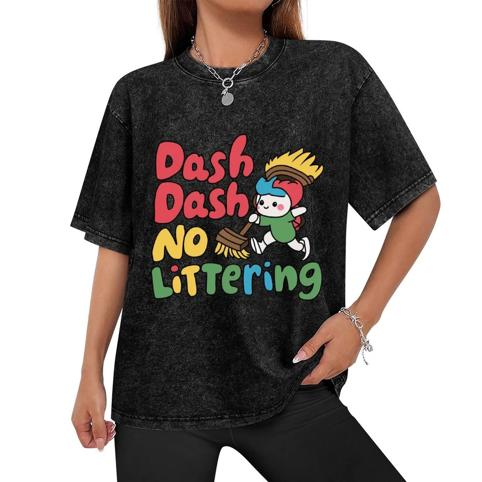 Dash Dash No Littering Environment Earth Day T-Shirt anime t shirts plain blacks black t-shirts for men