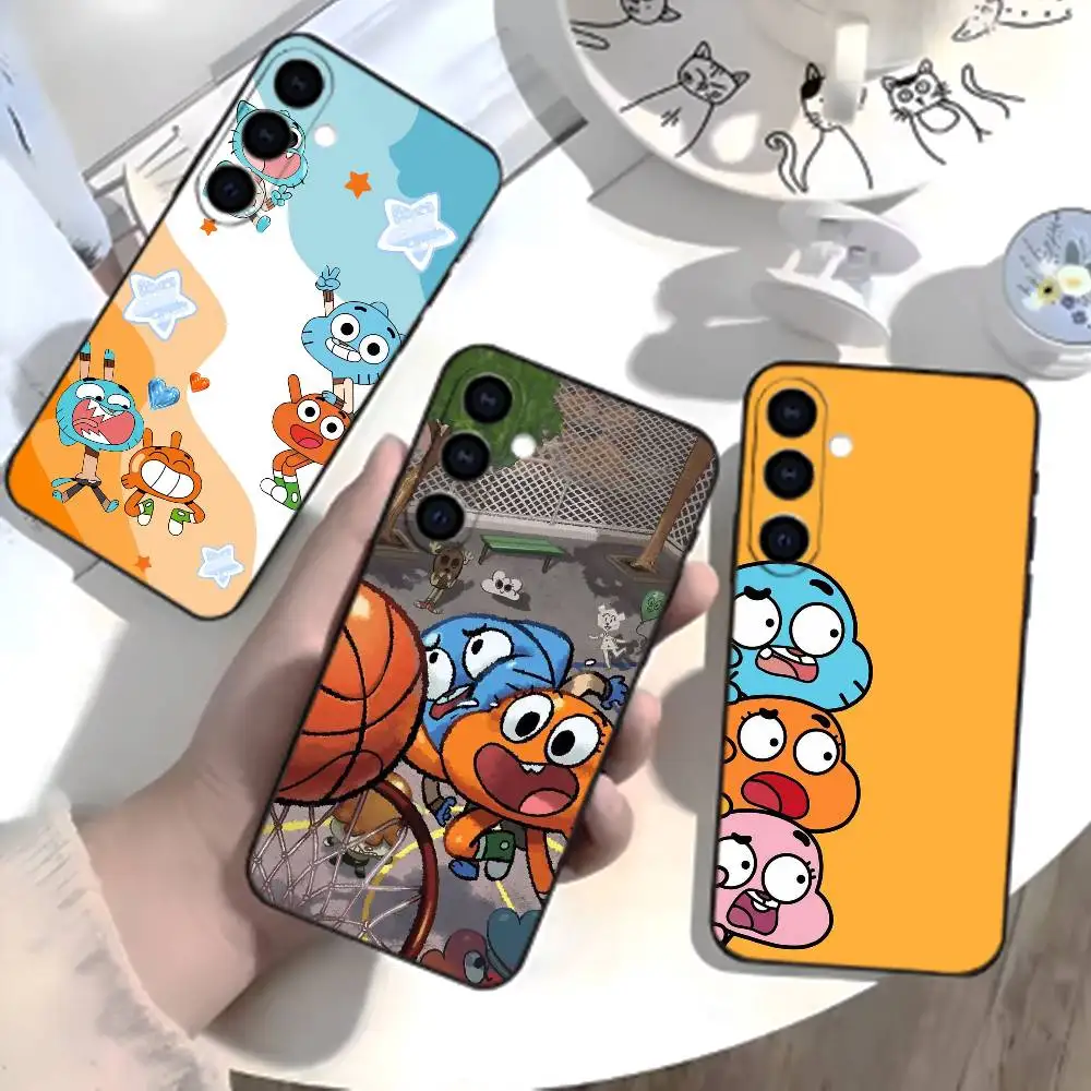 

J-Gumball and Darwin Phone Case For Samsung Galaxy A73,21,22,32,71,53,52,51,80,5G Soft Black Cover