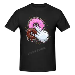 男性と女性のためのTシャツ,綿の服,マンガ,プレミアム,ピンクのdonut,2 in 1,ピンク,1