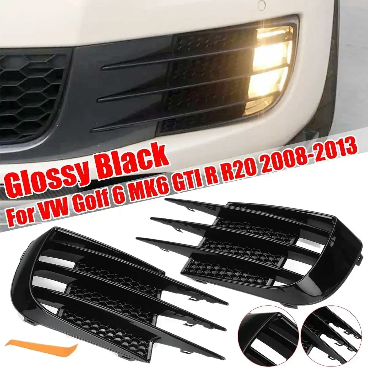 

Car Front Fog Lights Cover For 2008-2013 for Volkswagen for VW Golf 6 MK6 GTI R R20 Fog Lamp Hood frame Fog lamps shade Body Kit
