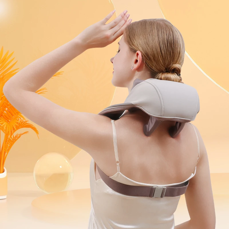 Certified Smart Portable Back Shoulder and Neck Massager Body Relaxing Massage Shawl Comfortable with Belt Buckle Free Hands