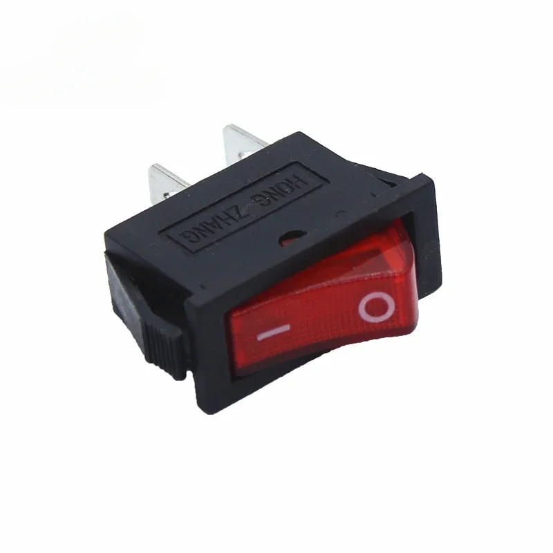 10PCS KCD3 ON-OFF 16A 2Pin Dot Illuminated SPST Snap-In Rocker Switch Single Pole 2 Position With 12/220 Volt LED
