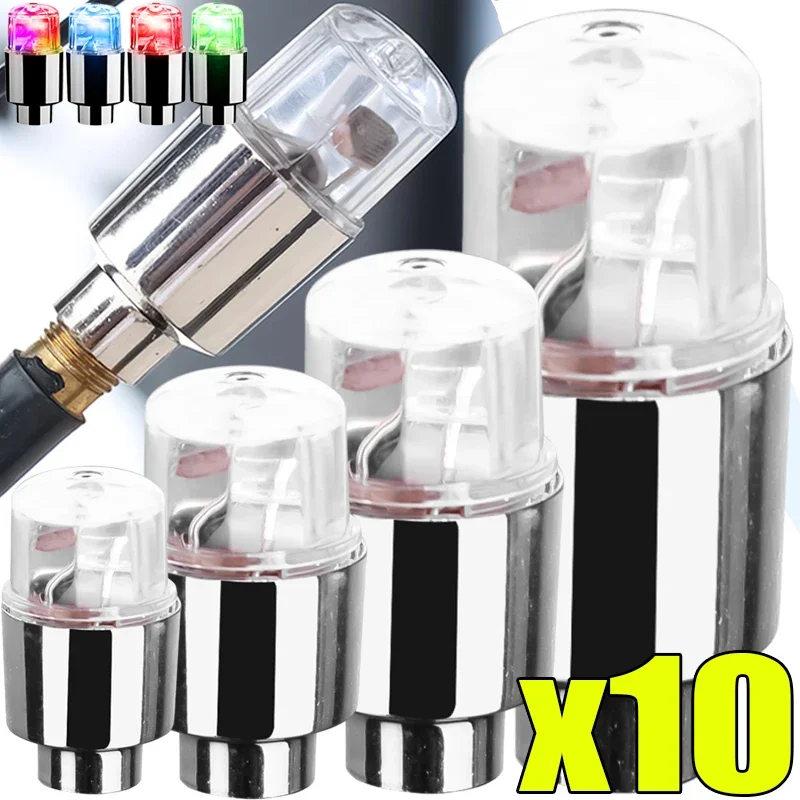 Luces de neón para radios de bicicleta, luces para ruedas de bicicleta, lámpara intermitente para bicicleta de montaña y carretera, luz LED para tapas de válvula de neumático