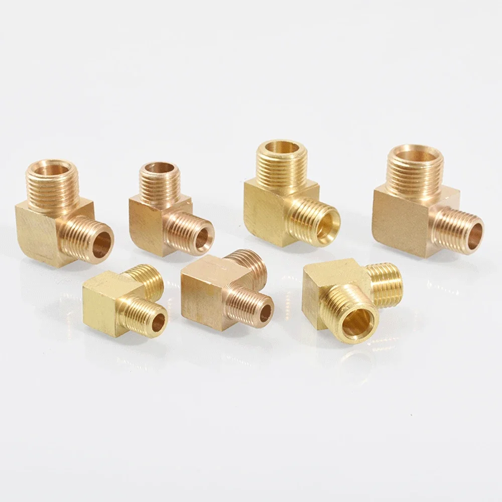 Acoplador de bronze do conector do encaixe de tubulação, cotovelo de 90 graus, água, gás, óleo, M12, M14, M16, M18 1/8 métrico ”1/4” 3/8 ”1/2” BSP