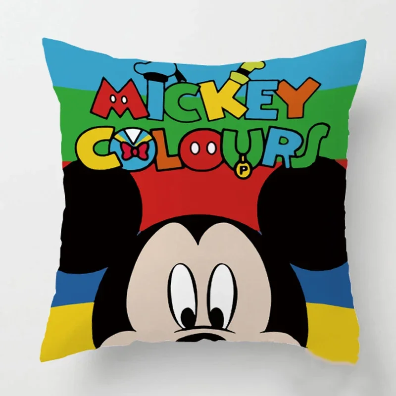 Disney Cartoon Mickey Minnie Mouse Boys Girl Cushion Cover Home Decoration Fairy Tale Princess Hero Heroine  Pillowcase