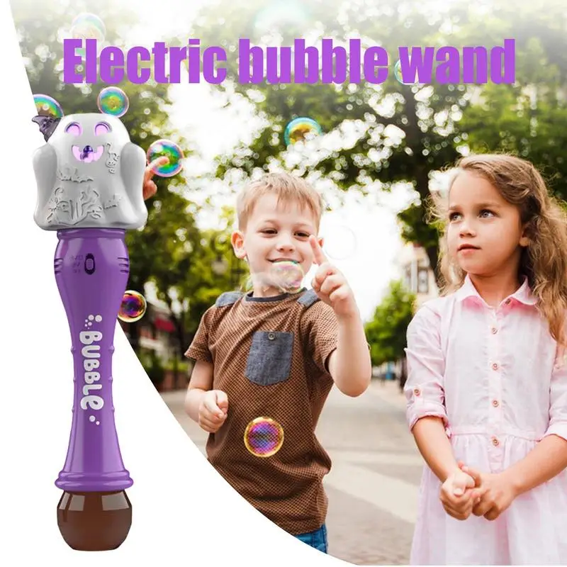 

Pumpkin Bubble Wand Electric Bubble Wand Fun Lights & Sound Effects Bubble Wand 100ml Solution Included Halloween Toy For Kids