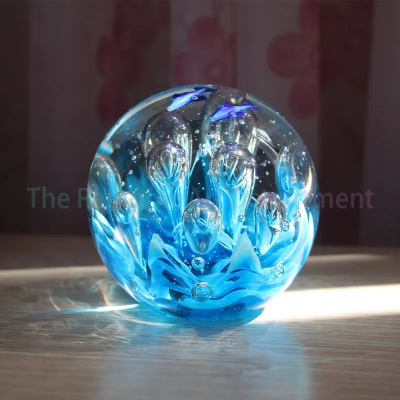 Crystal Wave Ball Creative Decoration, Birthday and New Year Gift, Simple Household Ocean Decoration, Coloured Glaze Souvenir