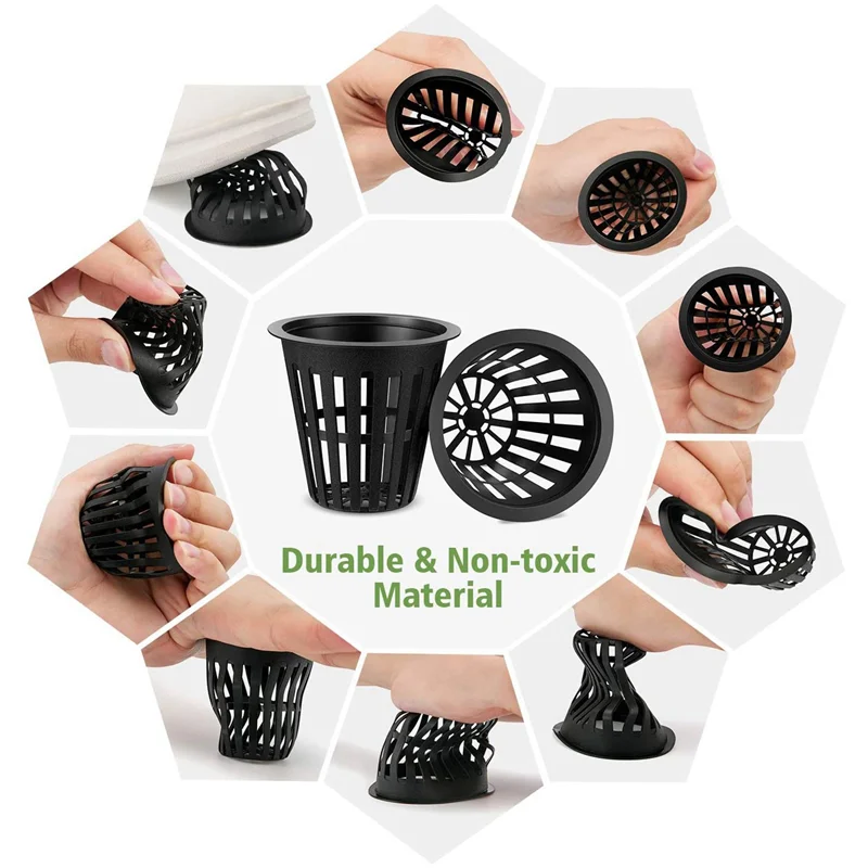 

AB42-240 упаковка 2-дюймовые сетчатые чашки с прорезями, широкий фильтр для губ, сетка для растений, горшок, ведро, корзина для гидропоники