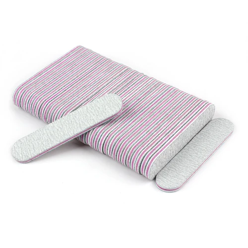 Imagen 2 del producto 100 Uds. Mini limas grises para decoración de uñas, limas pulidoras de uñas de Gel, papel de lija de doble cara, suministro de herramientas de decoración de uñas rectas de 9*2cm