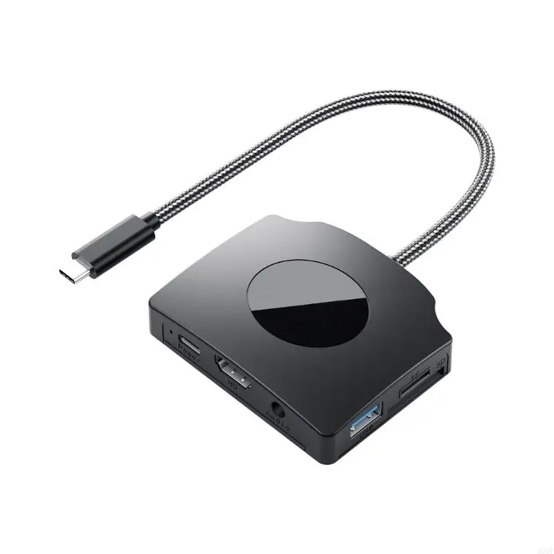 

900F USB C Hub Docking Station Type C Hub USB C Dongle with HDTV 4K 1080P 60Hz 100W Power Delivery Card Reader Adapter