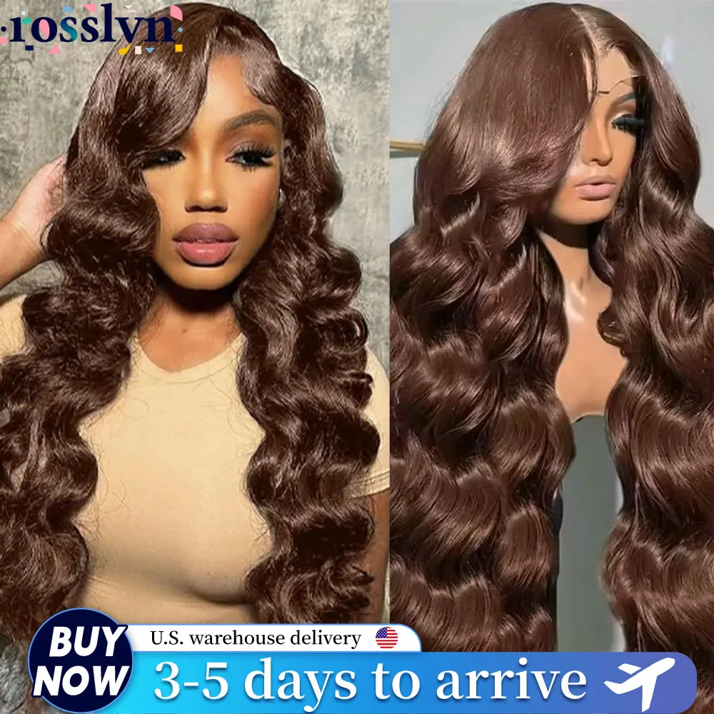 

Rosslyn Body Wave Wig Chocolate Brown Human Hair Wig HD Lace Wig 13x6 Human Hair Pre Plucked Baby Hair Brazilian Wigs Original