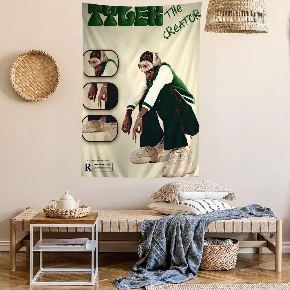 مغني الراب تايلر الخالق نسيج ملون الجدار الشنق شنقا التارو الهبي جدار السجاد النوم جدار ديكور فني #1