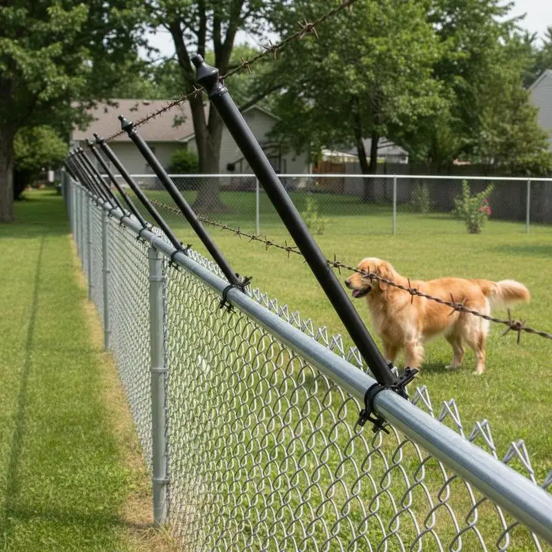

Fence Post Height Extenders 27.4" Height For Residential Boundary Garden Security Animal Enclosure, 9 Packs Galvanized Steel U Bracket Barbed Wire Arm Compatibility 1.3" to 1.5" Top Rail Silver Metallic Finish Professional Grade Heavy Duty Design