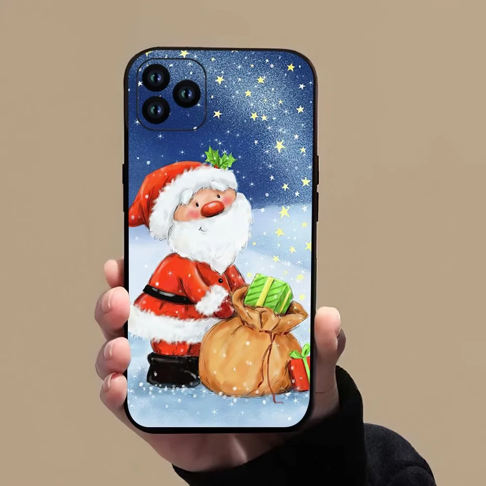 Christmas Snowman Penguin Santa Reindeer Phone Case For iPhone 11 12 13 14 15 Mini Pro XS Max X S Plus XR Shell