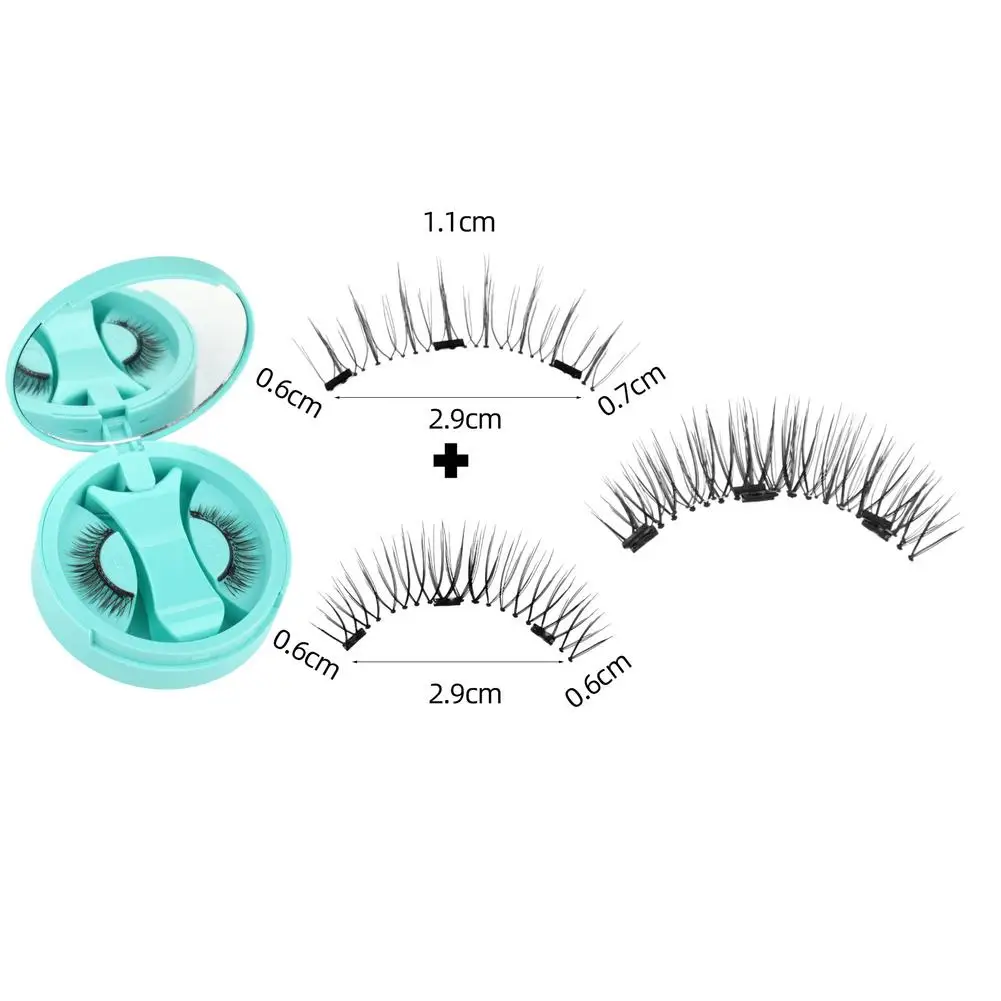 1 paio di ciglia magnetiche set strumenti di estensione ciglia riutilizzabili bigodino naturale ciglia finte con kit pinzette magnetiche